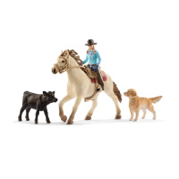 Schleich - Westernová jezdkyně se zvířátky 42419
