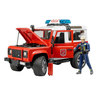 Bruder - Hasičské auto Land Rover s figurkou