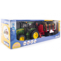 Bruder - Traktor John Deere s přívěsem na dřevo
