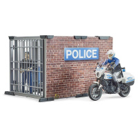 Bruder - Policejní stanice s policejní motorkou