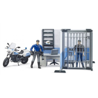 Bruder - Policejní stanice s policejní motorkou