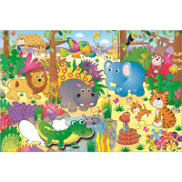 Velké podlahové puzzle - Zvířátka v džungli