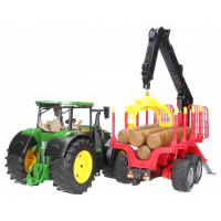 Bruder – Traktor s přívěsem na přepravu dřeva