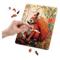 Drevené puzzle – Zvířata Veverka