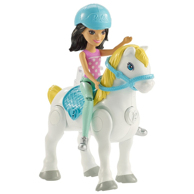 Barbie Go - Mini panenka s poníkem Modrá