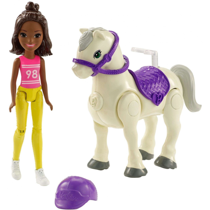 Barbie Go - Mini panenka s poníkem Fialová