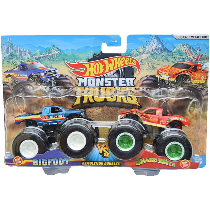 Hot Wheels Monster Trucks – Demoliční duo Bigfoot VS Snake Bite