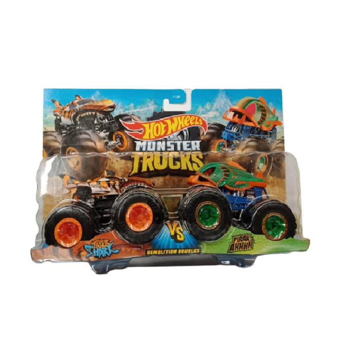Hot Wheels Monster Trucks – Demoliční duo Tiger Shark VS Piran-Ahhhh