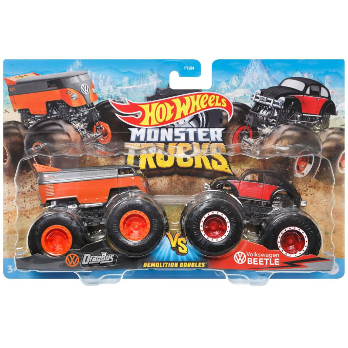 Hot Wheels Monster Trucks – Demoliční duo DragBus VS Volkswagen Beetle HDG14