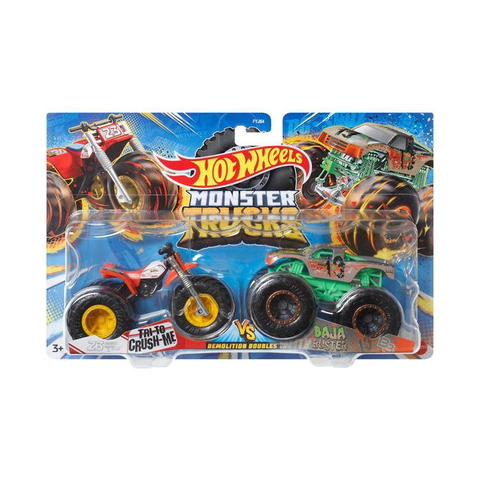 Hot Wheels Monster Trucks – Demoliční duo Tri To Crush Me Vs Baja Buster