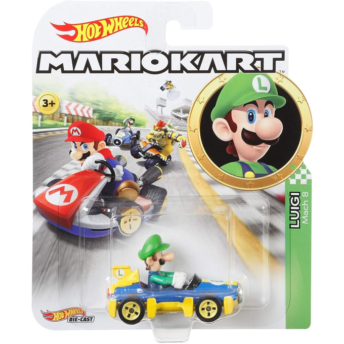 Hot Wheels - Super Mario autíčko Luigi