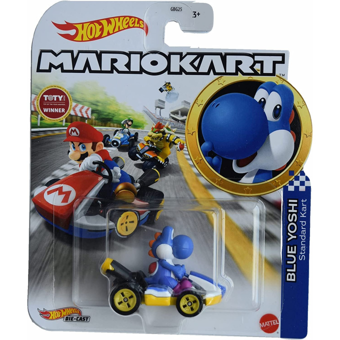 Hot Wheels - Super Mario autíčko Blue Yoshi