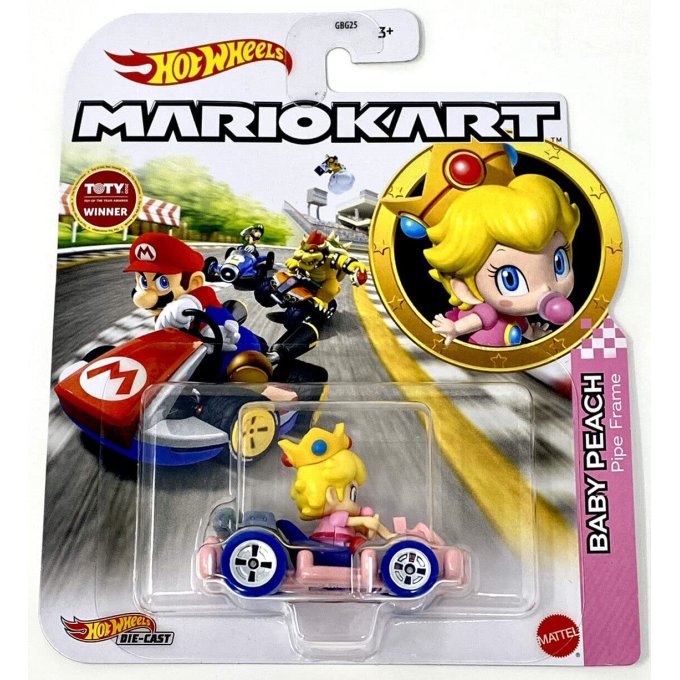 Hot Wheels - Super Mario autíčko Baby Peach