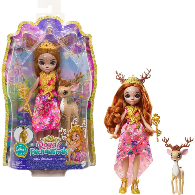 Royal Enchantimals – Panenka se zvířátkem Queen Daviana & Grassy