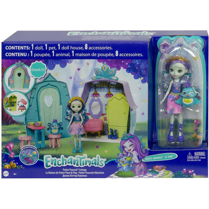 Enchantimals - Figurka s domečkem Patter Peackock