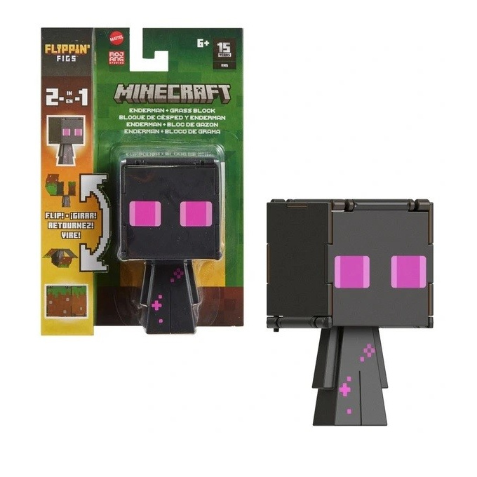 Minecraft – Figurka Enderman + Grass Block