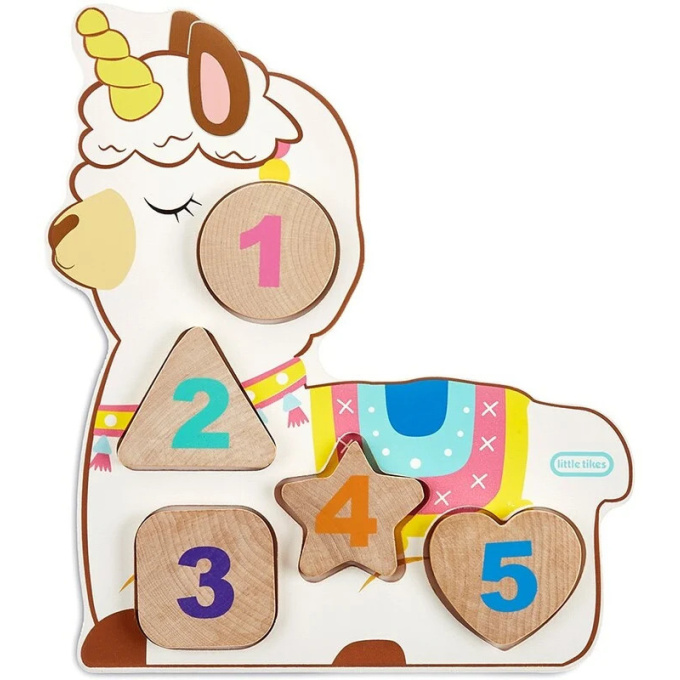Dřevěné puzzle s čísly Llama