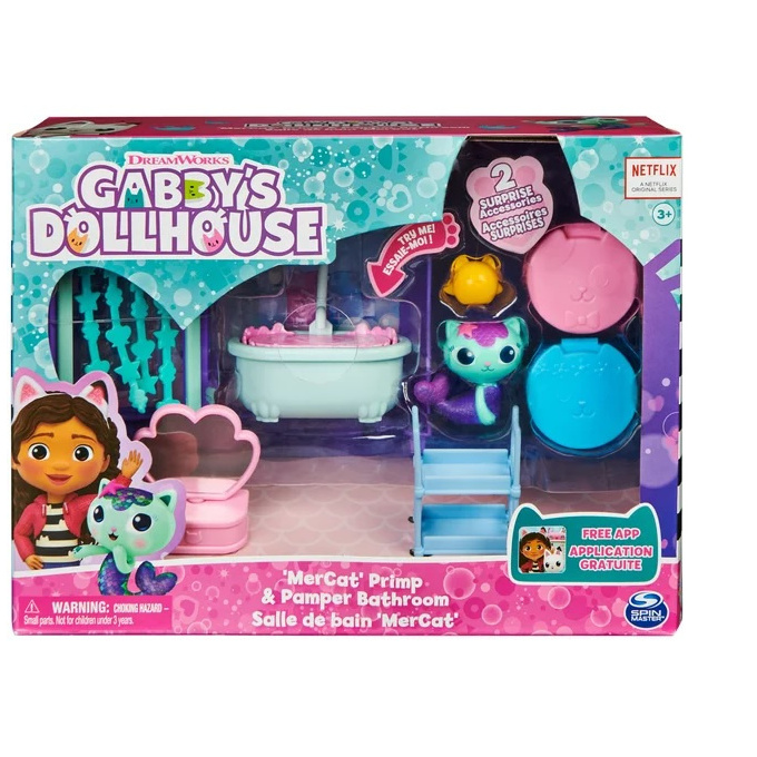 Gabby’s Dollhouse – Souprava nábytku MerCat Primp & Pamper Bathroom