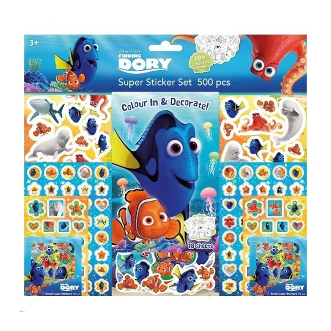 Sada samolepek s blokem - Hledá se Dory