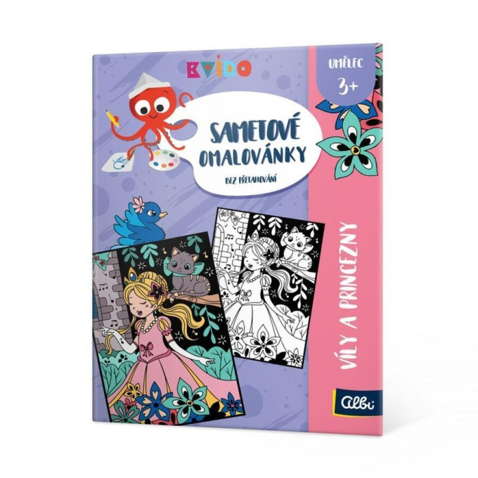 Kvído - Sametové omalovánky - Víly a princezny