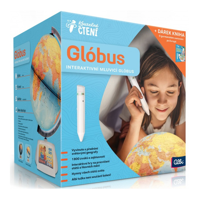 KOUZELNÉ ČTENÍ- INTERAKTIVNÍ GLOBUS + KNÍŽKA CESTOVÁNÍ PO EVROPĚ