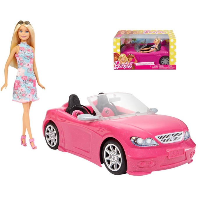 Panenka Barbie v kabrioletu