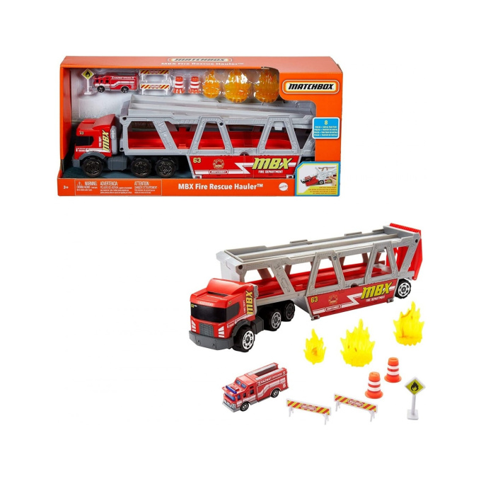 Matchbox - Hasičské auto s transportérem