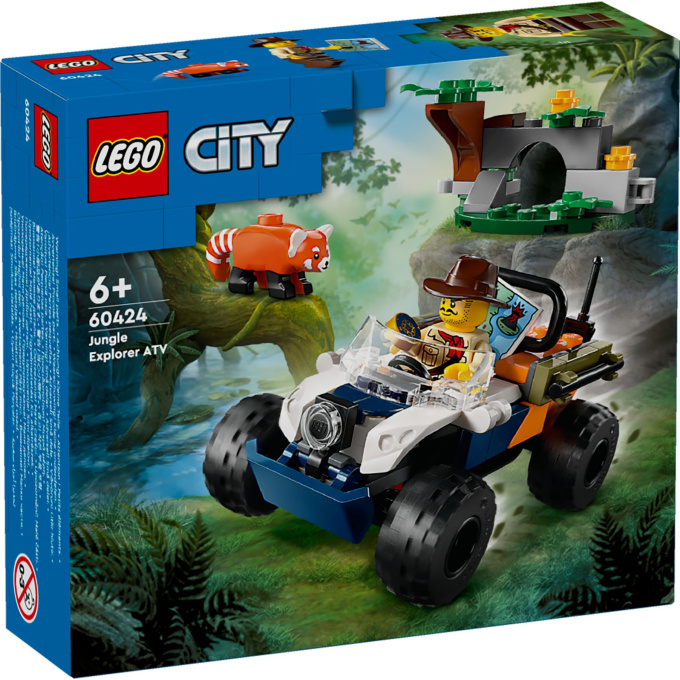 60424 Lego City – Čtyřkolka na průzkum džungle – mise panda červená
