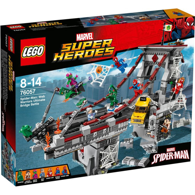 76057 LEGO SUPER HEROES - Spiderman: Úžasný souboj pavoučích bojovníků na mostě