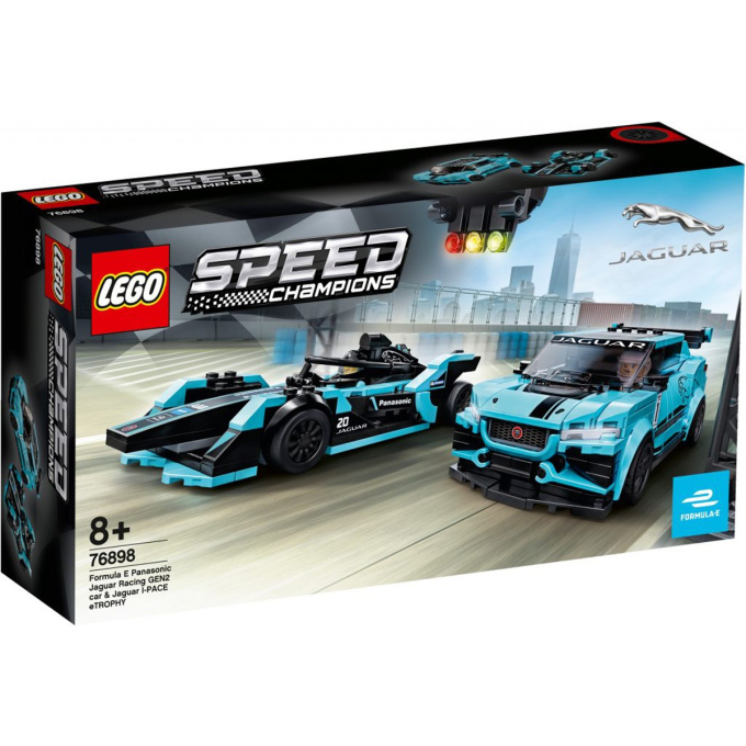 76898 Lego Speed Champions - Formula E Panasonic Jaguar Racing GEN2 car a Jaguar I-PACE eTROPHY