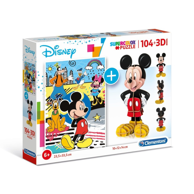 Puzzle 104 + 3D – Mickey Mouse