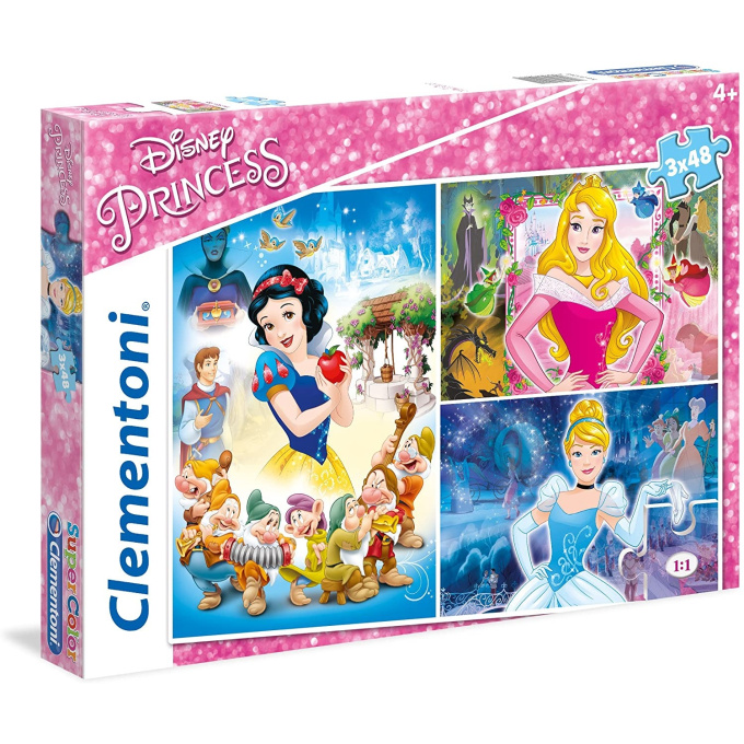Puzzle 3x48 – Disney princezny