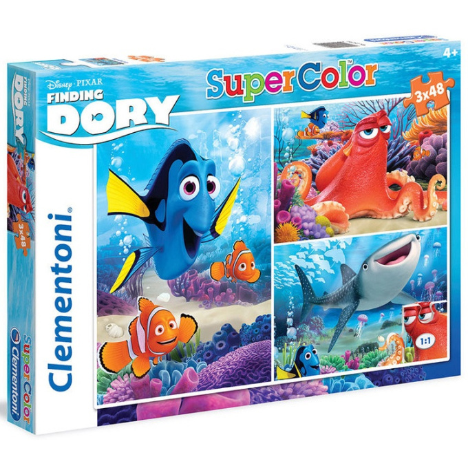 Puzzle 3 x 48 - Hledá se Dory