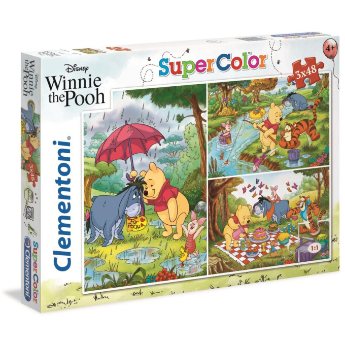 Puzzle 3 x 48 - Disney Medvídek Pú