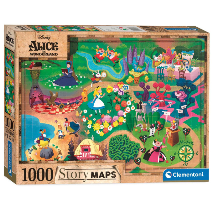 Puzzle 1000 - Alice v zemi zázraků mapa příběhu