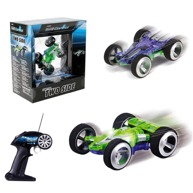 RC Kaskadérské auto REVELL 24611 - TWO SIDE 27MHz zeleno-modré