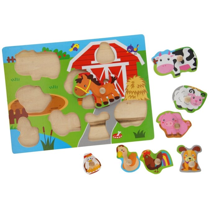 Dřevěné puzzle Farma