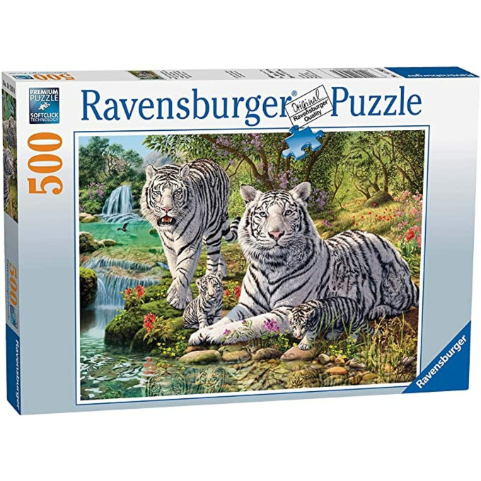 Puzzle 500 - Bílý tygři