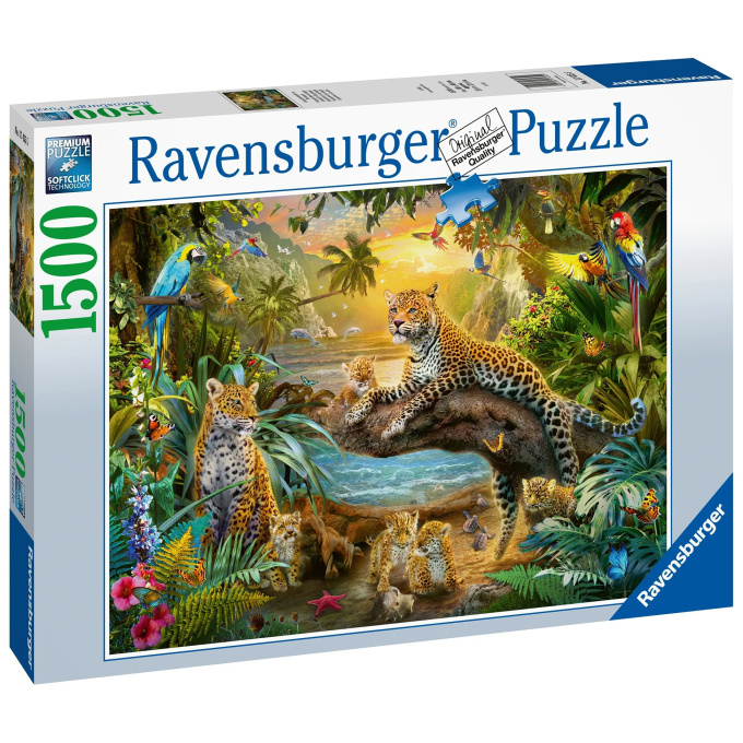 Puzzle 1500 – Leopardí rodina v džungli