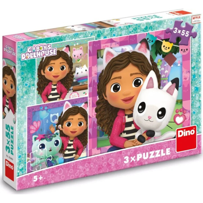 Puzzle 3x55 – Gabby´s Dollhouse