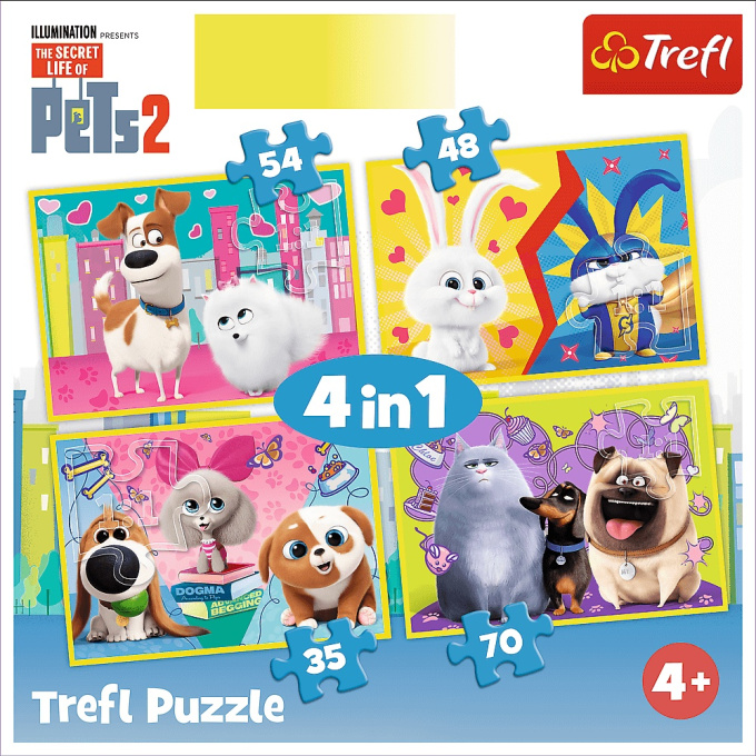 Puzzle 4 v 1 – Tajný život mazlíčků