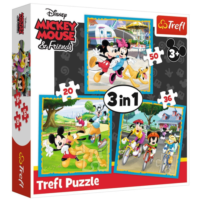 Puzzle 3v1 – Mickey Mouse a kamarádi