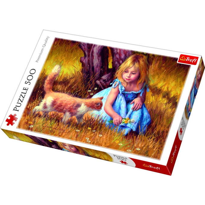 Puzzle 500 – Dívka s kočkou