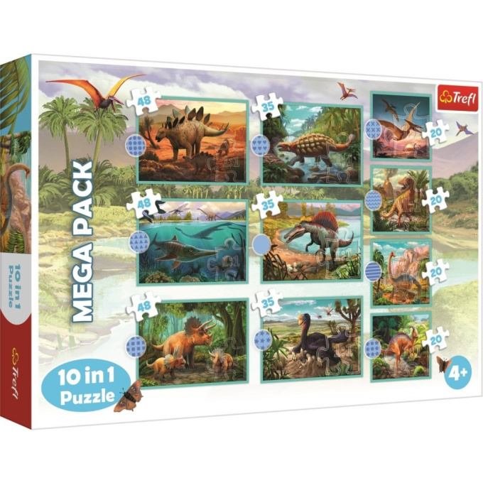 Mega Puzzle 10 v 1 Dinosauři