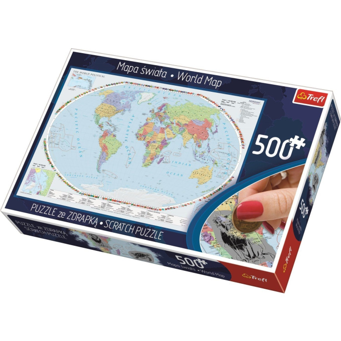 Scratch puzzle 500 - Mapa světa