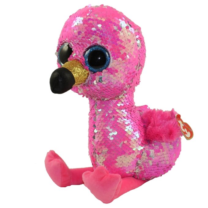 TY Flippables - Plyšový plameňák 24 cm