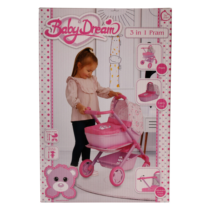 Baby Dream- Kočárek pro panenku 3v1