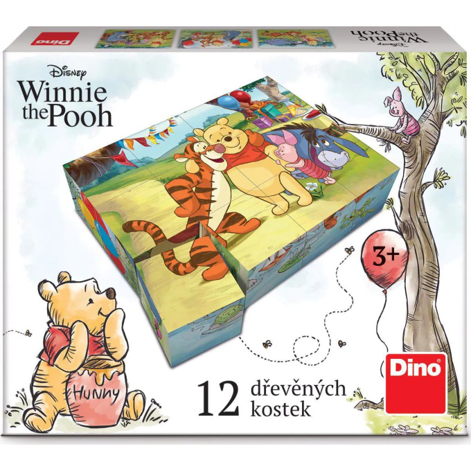 Dřevěné kostky – Medvídek Pú