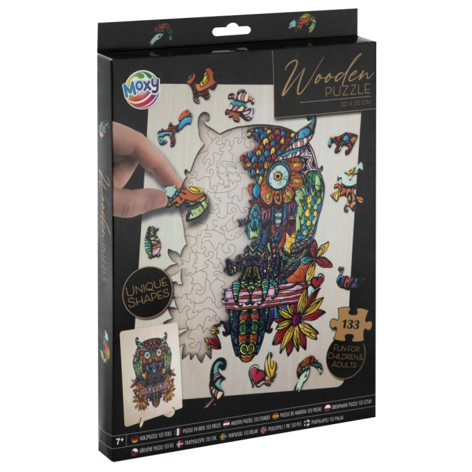 Dřevěné puzzle Sova