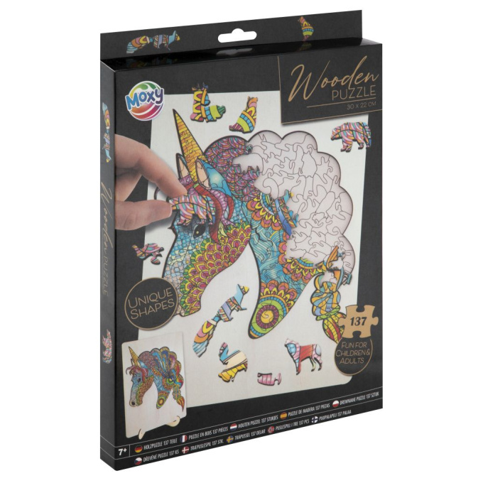 Dřevěné puzzle Jednorožec